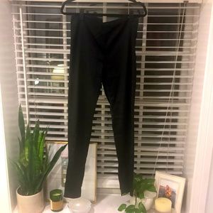 Theory skinny satin leggings with zipper cuff
